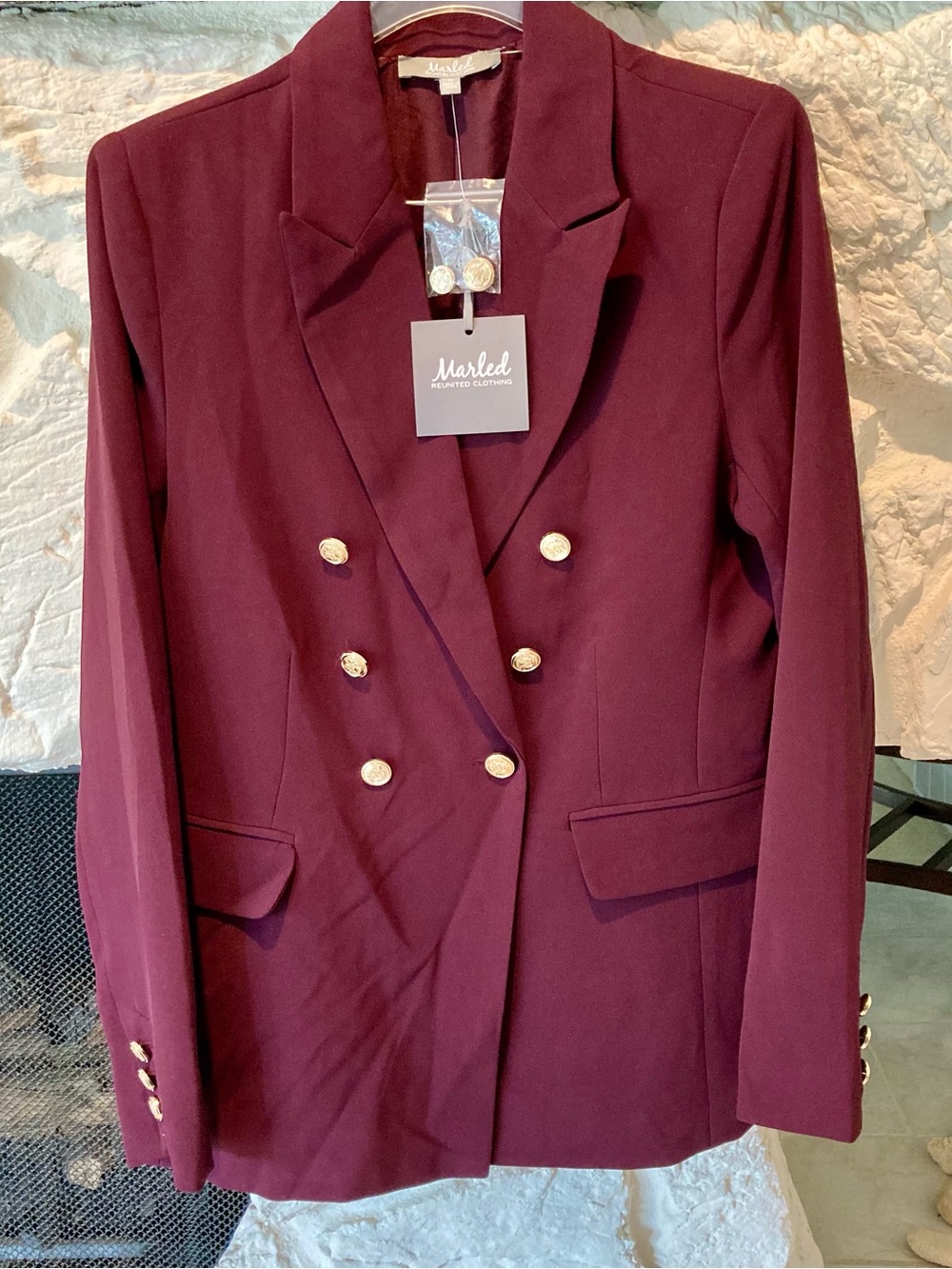NWT Marled Reunited Clothing brand “wine tasting” double breasted blazer